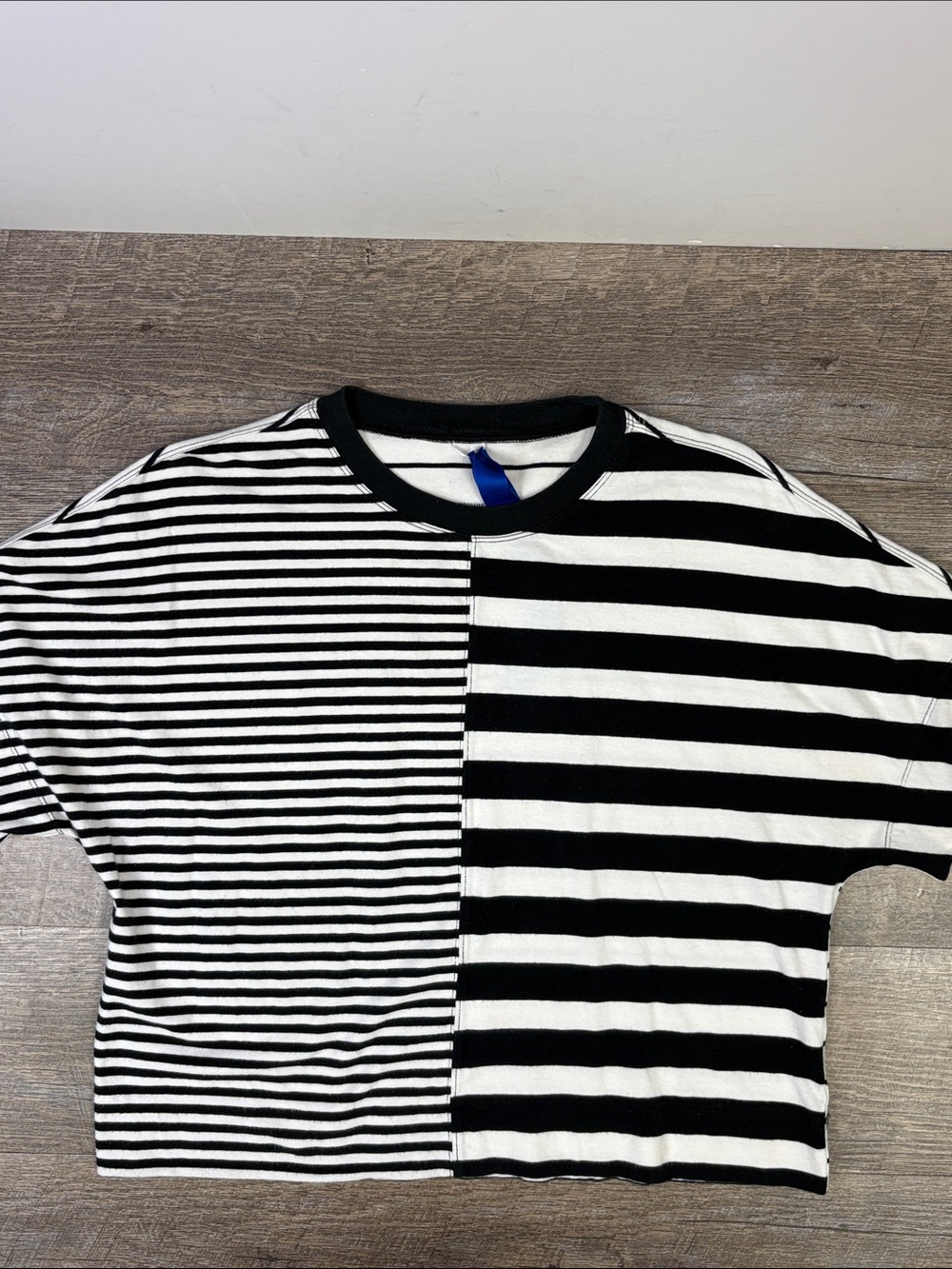 Kit and Ace Black White Mixed Stripe Cashmere Blend Oversized Top Size 4